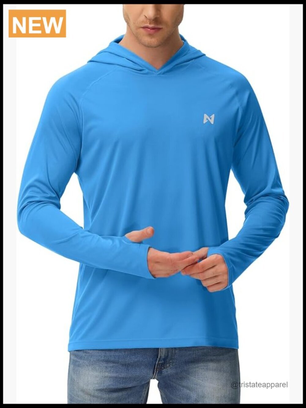 Men's UPF 50+ Sun Hoodie Rash Guard Long Sleeve Fishing Shirt UV Protection